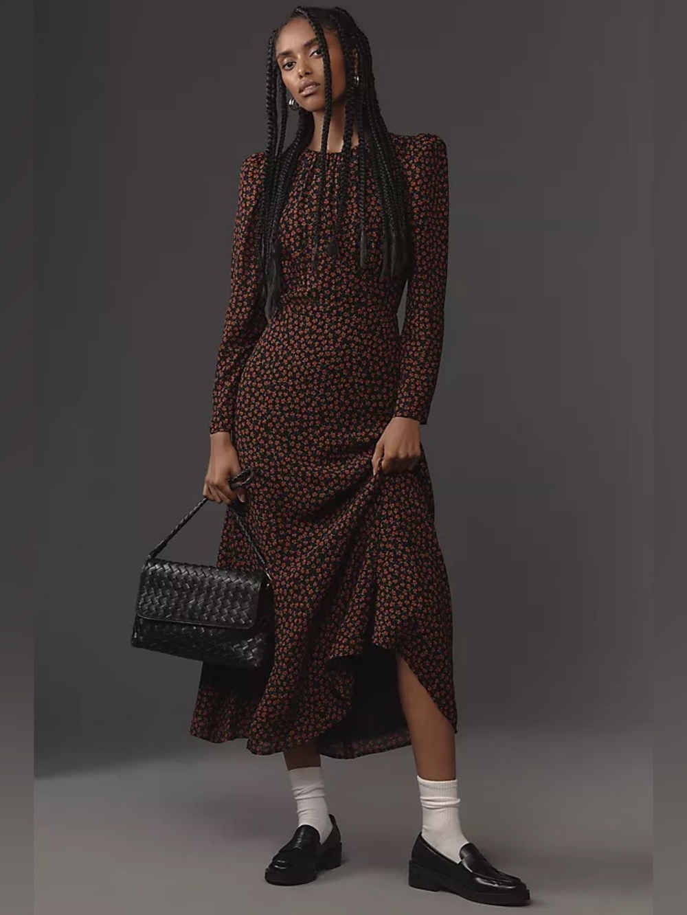 Reformation Lysander Dress in Black